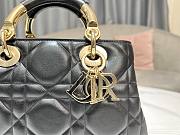 Dior The Lady 95.22 black cannage quilted leather gold bag - 3