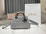 Dior The Lady 95.22 gray cannage quilted leather bag - 1