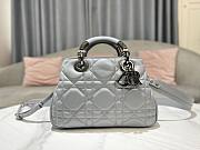 Dior The Lady 95.22 gray cannage quilted leather bag - 5