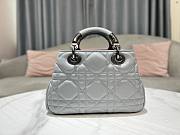 Dior The Lady 95.22 gray cannage quilted leather bag - 4