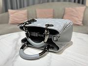 Dior The Lady 95.22 gray cannage quilted leather bag - 3