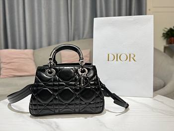 Dior Medium The Lady 95.22 all black cannage quilted leather bag