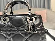 Dior Medium The Lady 95.22 all black cannage quilted leather bag - 2