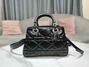 Dior Medium The Lady 95.22 all black cannage quilted leather bag - 4