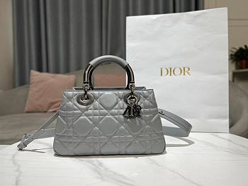 Dior Medium The Lady 95.22 gray cannage quilted leather bag