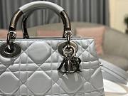 Dior Medium The Lady 95.22 gray cannage quilted leather bag - 6