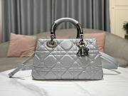 Dior Medium The Lady 95.22 gray cannage quilted leather bag - 3