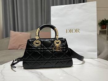 Dior Medium The Lady 95.22 black cannage quilted leather gold bag