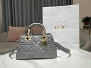 Dior Medium The Lady 95.22 gray cannage quilted leather gold bag - 1