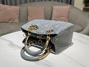 Dior Medium The Lady 95.22 gray cannage quilted leather gold bag - 6