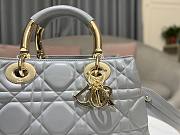 Dior Medium The Lady 95.22 gray cannage quilted leather gold bag - 5