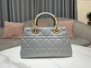 Dior Medium The Lady 95.22 gray cannage quilted leather gold bag - 4