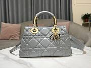 Dior Medium The Lady 95.22 gray cannage quilted leather gold bag - 3