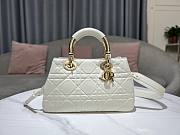 Dior Medium The Lady 95.22 white cannage quilted leather gold bag - 5