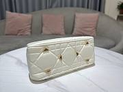 Dior Medium The Lady 95.22 white cannage quilted leather gold bag - 2