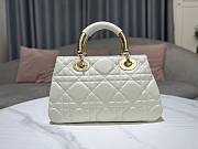 Dior Medium The Lady 95.22 white cannage quilted leather gold bag - 3