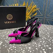 Versace Crystal La Medusa Satin Sling black heels - 6