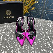 Versace Crystal La Medusa Satin Sling black heels - 5