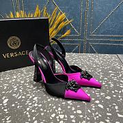 Versace Crystal La Medusa Satin Sling black heels - 2