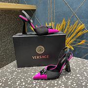 Versace Crystal La Medusa Satin Sling black heels - 3