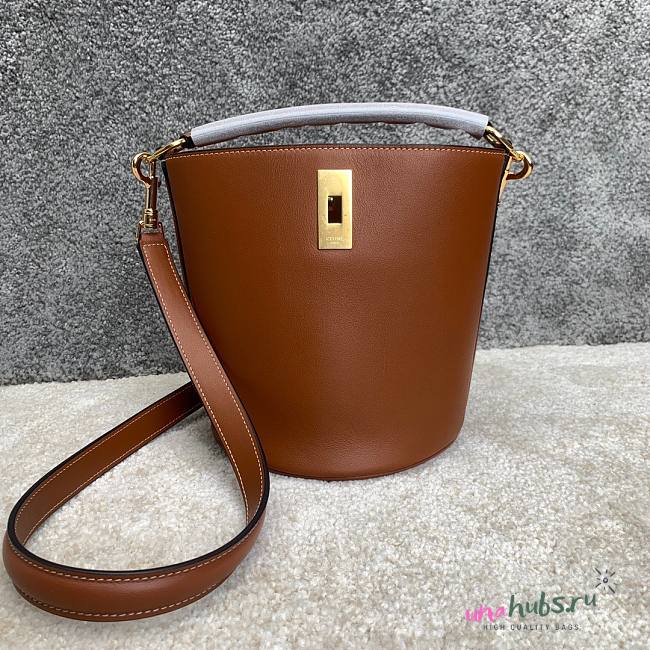 Celine 16 small smooth calfskin brown bucket bag - 1