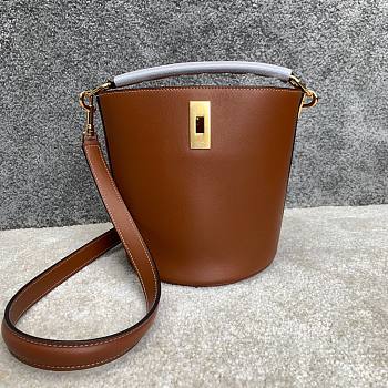 Celine 16 small smooth calfskin brown bucket bag