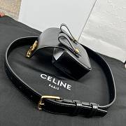 Celine triomphe shiny black leather belt bag - 2