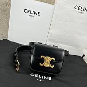 Celine triomphe shiny black leather belt bag - 6