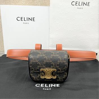 Celine triomphe brown leather belt bag