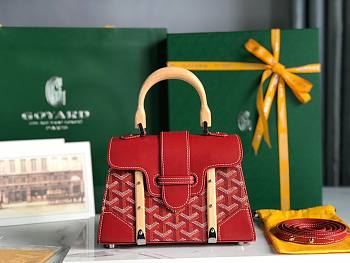 Goyard Saigon Structure Red Silver Hardware Bag