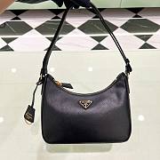 Prada Saffiano Black Leather Shoulder Bag - 1