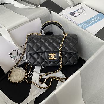 Chanel 22B Mini CF handle black leather bag