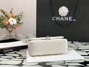 Chanel Top Handle silver hardware white lambskin mini bag - 6