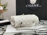 Chanel Top Handle silver hardware white lambskin mini bag - 2