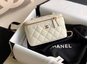 Chanel Vantiy Case White Caviar Leather Bag