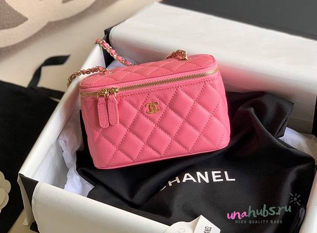 Chanel Vantiy Case Pink Caviar Leather Bag - 1