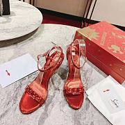 Christian Louboutin Lipstrass Queen Red 100 mm Heels  - 4