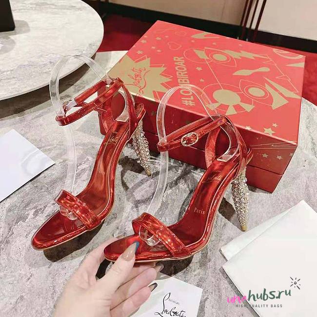 Christian Louboutin Lipstrass Queen Red 100 mm Heels  - 1