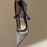 Miu Miu Crystal-Embellished 105 Fishnet Pumps - 6