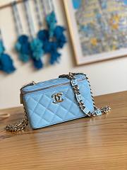 Chanel vanity blue caviar COCO letter small/ mini bag  - 5