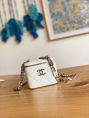 Chanel vanity white caviar COCO letter small/ mini bag - 5