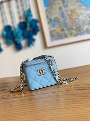 Chanel vanity blue caviar COCO letter small/ mini bag  - 2