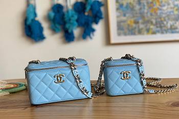 Chanel vanity blue caviar COCO letter small/ mini bag 