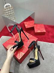 Louboutin black leather 12mm heels  - 4