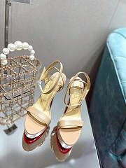 Louboutin beige leather 12mm heels  - 5