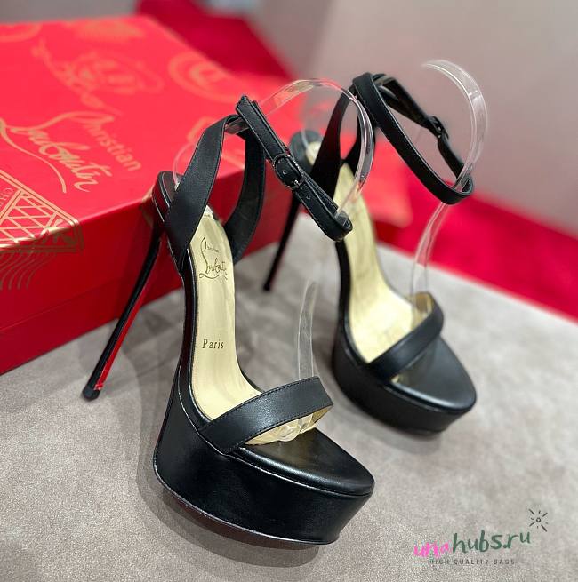 Louboutin black leather 12mm heels  - 1