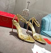 Christian Louboutin So Me 100 Gold Ankle Strap Heel - 1