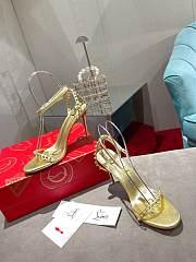 Christian Louboutin So Me 100 Gold Ankle Strap Heel - 4