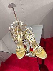 Christian Louboutin So Me 100 Gold Ankle Strap Heel - 3