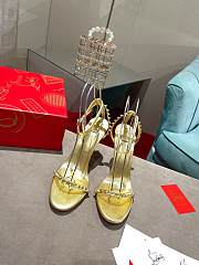 Christian Louboutin So Me 100 Gold Ankle Strap Heel - 2